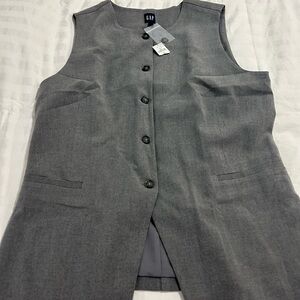 GAP Gray Sleeveless Tailored Vest - Classic Workwear